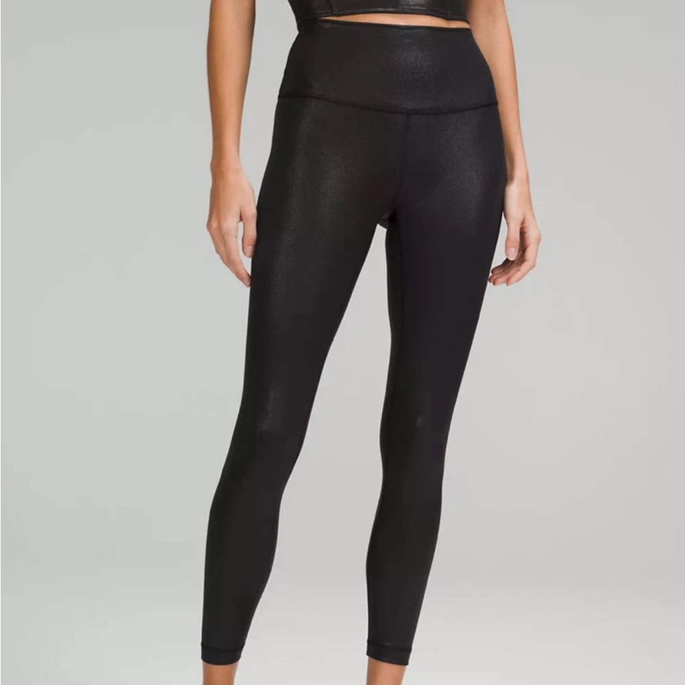 lululemon Wunder Under TR Crop Foil 23” Black Leggings Limited Edition NWT